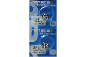 Renata 321 SR616SW Batteries - 1.55V Silver Oxide 321 Watch Battery (2 Count)