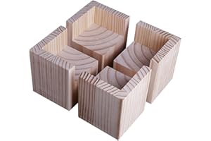 CWYP-043 Lot de 4 Élévateurs de Meubles Rehausseurs de Meubles en Bois, Lit de Bureau Riser Meubles Pieds de Levage Pieds jusqu'à pour Table de Bureau lit(Size:5x5x8cm)