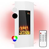 Klarstein Camino Elettrico, Caminetto Elettrico 2000 W, Camino Finto a Riscaldamento Elettrico a Basso Consumo, Fuoco Finto L