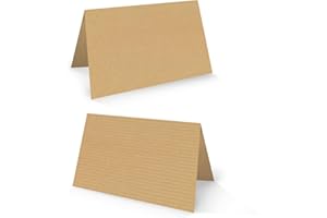 Logbuch-Verlag 25 cartes de table en papier kraft descriptible et réversible 8,5 x 5,5 cm plié - carton de table comme décoration badge mariage anniversaire restaurant