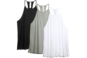 icyzone Canotta Sportiva da Donna, Spaghetti Strap Capestro con Collo Alto, per Yoga, Palestra, Senza Maniche, Confezione da 3