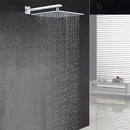 SZSYD Morderne Kopfbrause Regendusche Duschkopf Duschbrause Ultraslim Edelstahl Quadratische 10 Zoll 25X25cm Wasserfall Regenduschkopf - 9