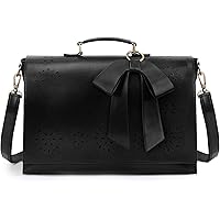 ECOSUSI Sac Porté Main Vintage Femme PU, Épaule, Bandoulière, Sac Portable 15,6 Pouces, Sac Cartable l'Étudiante, Porte-docum