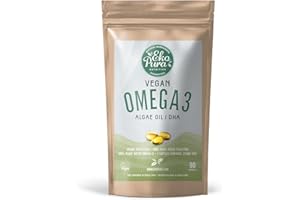 EKOPURA Vegan Oméga 3 - Huile d'Algues, 90 Capsules (250mg DHA/Capsule)