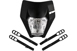 JFG RACING Faro Delantero Moto,Faro Careta para EXC EXCF XC XCF XCW XCFW SX SXF SXS SMR 125 250 350 450 500 505 520 530 Dirt Bike Motocross Enduro Supermoto-Negro