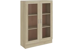 Tidyard Armadio Armadietto Libreria con Vetrina Moderno in Truciolato per Soggiorno 82,5x30,5x115/150/185,5 cm,Libreria Moderna con Vetrina per Soggiorno,Credenza Moderna Soggiorno con Vetrina