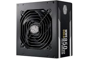 Cooler Master MWE 850 Gold V2 Fully Modular PSU (UK Plug) - 80 PLUS Gold 850W Power Supply Unit, Flat Black Cabling, 120mm HDB Fan, High-Temperature Threshold