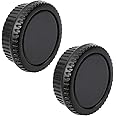 Fotover Camera Body Cap and Lens Rear Cap Cover Replacement Set for All Canon EOS EF Mount DSLR Cameras 6D Mark II 5D Mark IV EOS 200D 60D 80D 70D 5Ds R 5D Mark III 600D,2 Sets