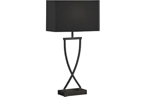 Fischer & Honsel |Lampa stołowa, Anni|piaskowa czerń|abażur | czarny chintz wewnątrz złoty kolor |dł.: 27,00 cm, szer.: 12,00 cm, wys.: 51,00 cm|z przełącznikiem sznurkowym|1x E27 maks. 40,0 wat|50639
