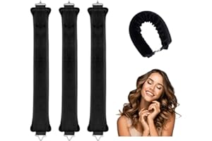HIOQFR Lot de 3 Rouleau Cheveux Boucle Sans Chaleur pour Dormir Bigoudis Cheveux Nuit Heatless Hair Curlers Boucles Sans Chaleur Boudin Overnight Blowout Rods Bigoudis de Sommeil Lazy Curlers