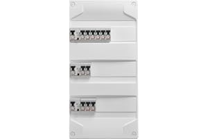 DEBFLEX - Coffret Electrique Pré-Equipé - Tableau Electrique 3 rangées - 3 Interrupteurs Différentiels (40A type AC + 40A type A 63A type AC) + 11 Disjoncteurs (10/16/20/32A) - Pose en Saillie