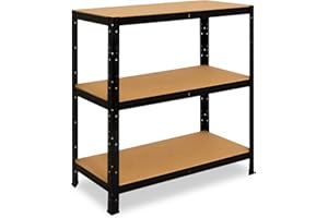 shelfplaza® 90x60x40cm Black Étagère Meuble Metal avec 3 Niveaux/capacité Charge Lourde 175kg comme étagère Rangement ou Garage