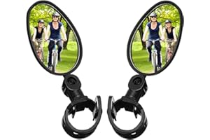 TAEKU Espejos de Bicicleta 2pcs 360 Grados HD Gran Angular Giran Ajustable Bicicleta Retrovisor del Manillar para Bicicleta de Montaña y Carretera