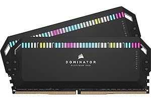 CORSAIR Dominator Platinum RGB DDR5 RAM 64Go (2x32Go) 6800MHz CL40 Intel XMP Compatible iCUE Mémoire d'Ordinateur - Noir (CMT64GX5M2B6800C40)