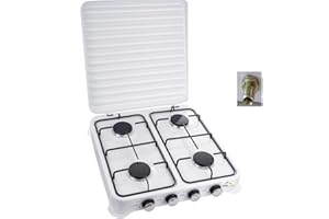 VINCO Fornello A Gas Gpl 4 Fuochi Bruciatore 1.4 Kw 76004 Campeggio Camper