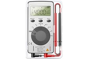 WORLUDE Digital Multimeter, Voltage Tester, Current Meter CAT II 600 V Voltmeter Continuity Tester for AC/DC Voltage, DC Current, Continuity Resistance Capacity, Frequency, with Foldable Stand Test Leads