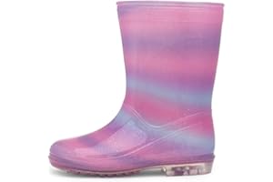 Shoe Zone - Girls Pink Rainbow Welly