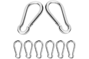 GJNMYSD Metal Clips,8 PCS Heavy Duty 304 Stainless Steel Carabiner Clips - Swivel Spring Snap Hooks for Outdoor Hiking, Fishing, Camping, Gear Accessories (Not for Climbing)