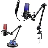Coverzone RGB USB Condenser Microphone &ndash; Studio Kalitesinde Kayıt, G&uuml;r&uuml;lt&uuml; Azaltmalı Profesyonel Mikrofon, Oyun Yayını ve Pod