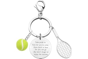 BNQL Portachiavi da tennis Regali per giocatori di tennis Regali per gli amanti del tennis Tennis Balls Portachiavi