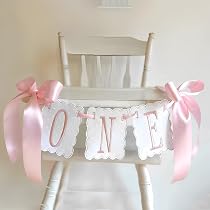 Rosa Schleifen Hochstuhl-Banner Für 1. Geburtstag – 198x20 Cm, Rosa-weiß Kariert, Mit Quasten, Für Mädchen-Partys