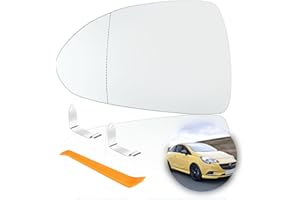 HTTYHT Spiegelglas Ersatz für Opel Corsa D 07.2006-08.2014/Corsa E 09.2014-06.2019 Fahrerseite beheizbar Ersatzspiegelglas Außenspiegel Asphärisch Verstellbar Rückspiegelglas ABS-Seitenspiegelglas(Links)