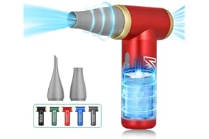 Kica JetFan 2 dmuchawa sprężonego powietrza, przenośny odkurzacz, dmuchawa PC, elektryczna szczotka powietrzna do biura, samochodu, czyszczenia domu, 101000 obr/min, czerwona (wersja ulepszona)