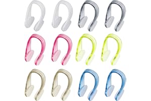 LULIYLDJ Lot de 6 pinces à nez en silicone natation pinces à nez étanches enfants adultes accessoires de nez pour débutants entraînement aux sports nautiques