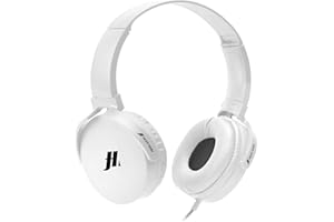 Music Hero Cuffie a Filo con Padiglioni Morbidi Rotanti, Cavo Jack 3.5 mm da 1.2 m, Microfono Integrato e Tasto per Risposta/Fine Chiamata, Bianco