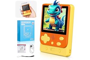 VEOYYA Handheld Game Console, Retro Handheld Games Console 319+ Classic FC Games, 2.5 Inch Screen Mini Handheld Game Console Christmas or Birthday Gift for Kids/Lover(Orange)
