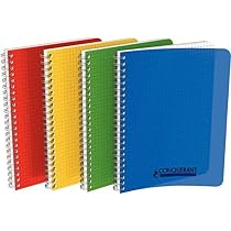Cahiers Conquérant Lot De 3 - A4 100 Pages 70g, Quadrillage 5x5, Reliure Spirale, Fabriqué En France