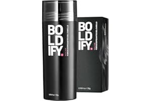 BOLDIFY - Fibras capilares, ocultan completamente la pérdida del cabello, 100% fibras de algodón no detectables, bote gigante de 28 g, engrosamiento instantáneo del cabello (Gris oscuro)