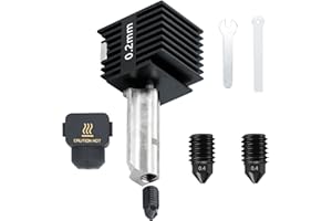 JUUPINE Cabezal de impresión actualizado para laboratorio de bambú A1/A1 mini resistente a altas temperaturas de 0,2 mm, extrusora de boquilla de acero endurecido, incluye 1 soporte de silicona y 2 boquillas