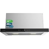 Cecotec Bolero Telescopic Cooker Hood Flux TLT 605501 Glass Black A++. 60 cm, 606.4m&sup3;/h of suction, Invisible Touch Control,