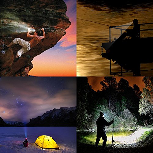 Stirnlampe 3000 Lumen Kopflampe MAXAH LED wasserdichte Außenleuchte Wiederaufladbare Scheinwerfer für Outdoor/Sports/Camping/Biking/Jagd/Fischerei - 5