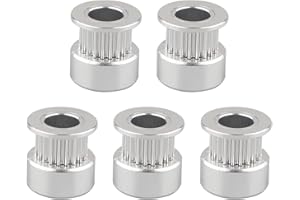 HALJIA 5 Stücke Aluminium 8mm Bohrung GT2 Zahnscheibe 20 Zähne für 3D Drucker Reprap 6mm Breite Zahnriemen, GT2 Pulley 20 Teeth 8mm Bohrung for 6mm Zahnriemen GT2 Zahnriemenscheibe