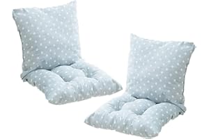 JTBDWOSK 2 Stück Stuhlkissen mit Rückenteil Sitz, Rückenkissen mit Bänder, Niedriglehner Auflage Polsterauflage Gartenstuhl (40X80cm),2