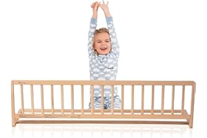 Geuther Wooden Bed Safety Gate | Fall Protection Bed for Children | Bed Rail as Fall Protection Bed | Baby Fall Protection Parent's Bed, Fall Protection Cot & Baby Bed in 140 cm Length, Natural