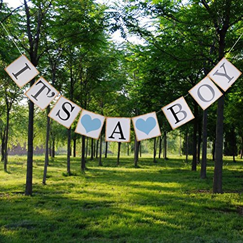 LEORX Ammer Banner-Baby-Dusche Hochzeit Hochzeits Party Dekoration Foto Prop (IT’s A BOY) - 5