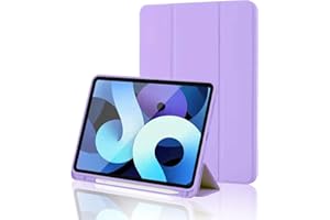 PALKITSEE Custodia Cover per iPad (A16) 11 Generazione 11 Pollici 2025/iPad 10 Generazione 2022 iPad 10,9" con portapenne, Cover Tablet Sottile con Retro in Morbido TPU con Auto Svegliati/Sonno, Purple