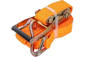 UNITRAILER Correa de Amarre con trinquete 8 M/50 mm/5T 2 Piezas – Correa de trinquete para remolques de Coches, Correas tensoras con trinquete y Ganchos, Correa de fijación, Correa tensora