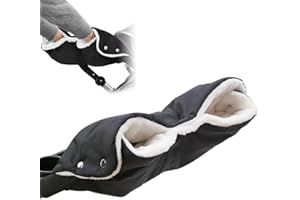 RAKIUTY Pram Hand Warmer, Pram Gloves, Hand Muff, Pram Muff Breathable, Waterproof, Windproof, Universal Size for Pushchair, Buggy, Bike Trailer (Black)