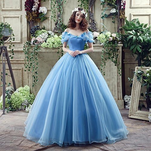 Modern Version of the Bride Dress Platform Cinderella Dress Blue Color Wedding Dress Wedding Dress,A,M