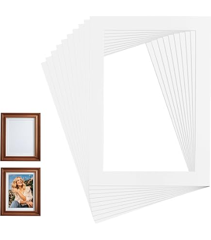 Lot De 10 Passe-Partout Cadre Photo 21x29.7 Cm Intérieur 17x25.7 Cm - Carton Blanc Sans Acide