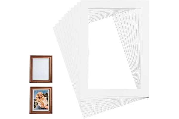 10 stycken vita passepartout-kartonger, A4-passpartu, fotoramskartong, passepartout kortbräda yttermått: 20,5 x 29,5 cm; innermått: 15 x 20 cm för foton, målning, certifikat och tryck