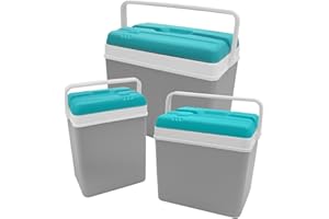 DANIEL JAMES HOUSEWARES Daniel James Large Cool Box - 15L, 24L or 35L Insulated Cooler Box with Carry Handle & Lid for Ice Cold Food & Drink - Lightweight & Durable for Camping, Picnic & Travel