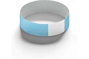 EUROPABAND Juego de 100 pulseras tyvek para identificación en eventos y fiestas – resistentes a las roturas e impermeables (azul cielo)