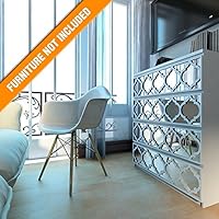 HomeArtDecor | Trellis Gitterwerk | Geeignet für IKEA Malm | 80 x 20 cm | Farbe: Weiß und Spiegel | Moderne Möbel Dekoration Handgemachte Fretwork Hardware | Wohnkultur