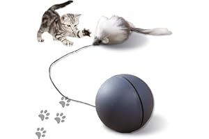 WELLXUNK Pet Smart Rolling Ball, Balle Interactive pour Chat, Boule Électrique Automatique, Electric Cat Toy Ball, Jouet Interactif pour Chat, Jouet Intelligent, Smart Cat Toy