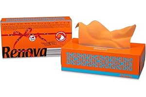 Renova 200067190 Carta Velina, 80 fazzoletti per confezione, Arancione, 22.5 x 21 cm